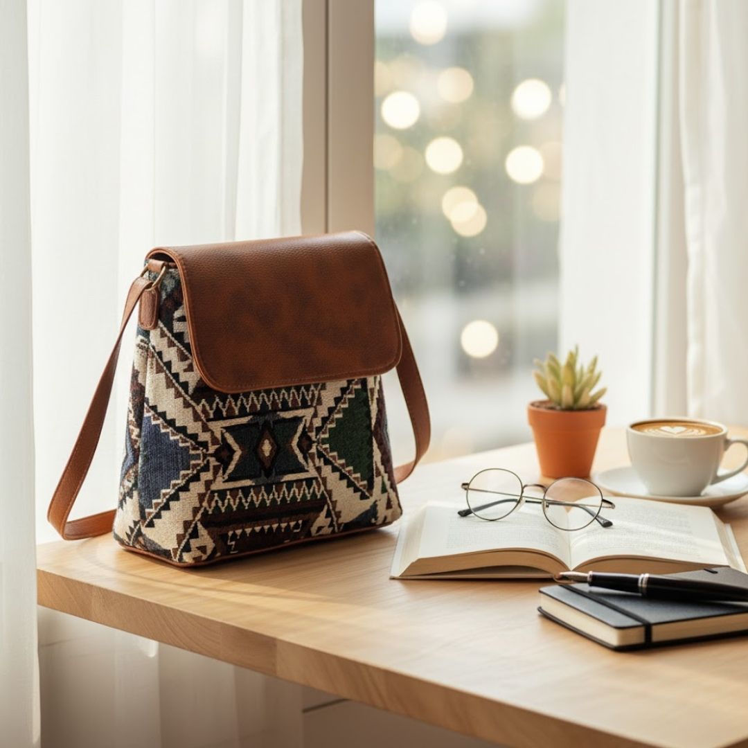 Chic Leather Flap Sling Bag for Everyday Use 150